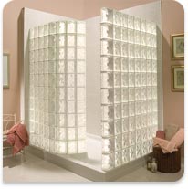 Walk-in-shower from Eastern Glass Block