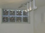 Glass block basement window with silicone