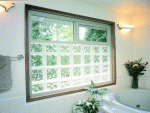 Glass block window with silicone