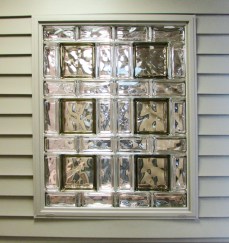 Beautiful, unique color accented window designed by the people at Pittsburgh Glass Block